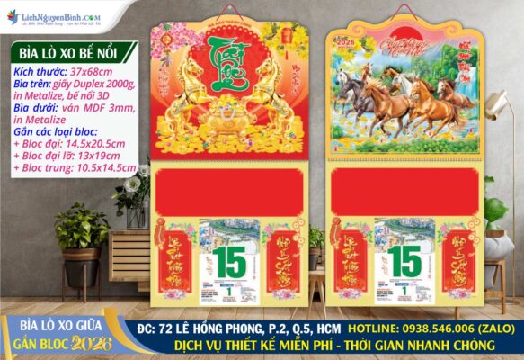 Bìa Lò Xo (37x68cm) Bế Nổi