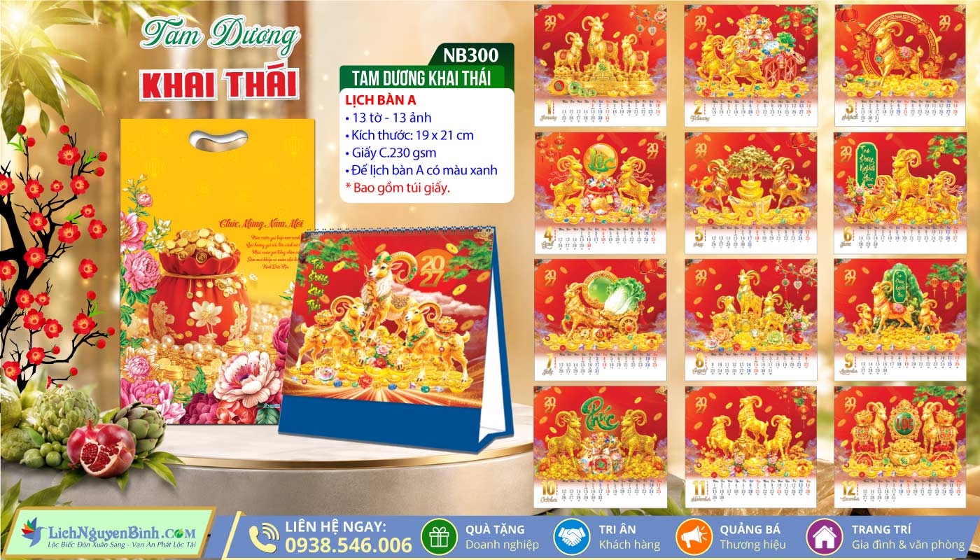 Lịch Để Bàn (19x21cm) - NB300 - Tam Dương Khai Thái