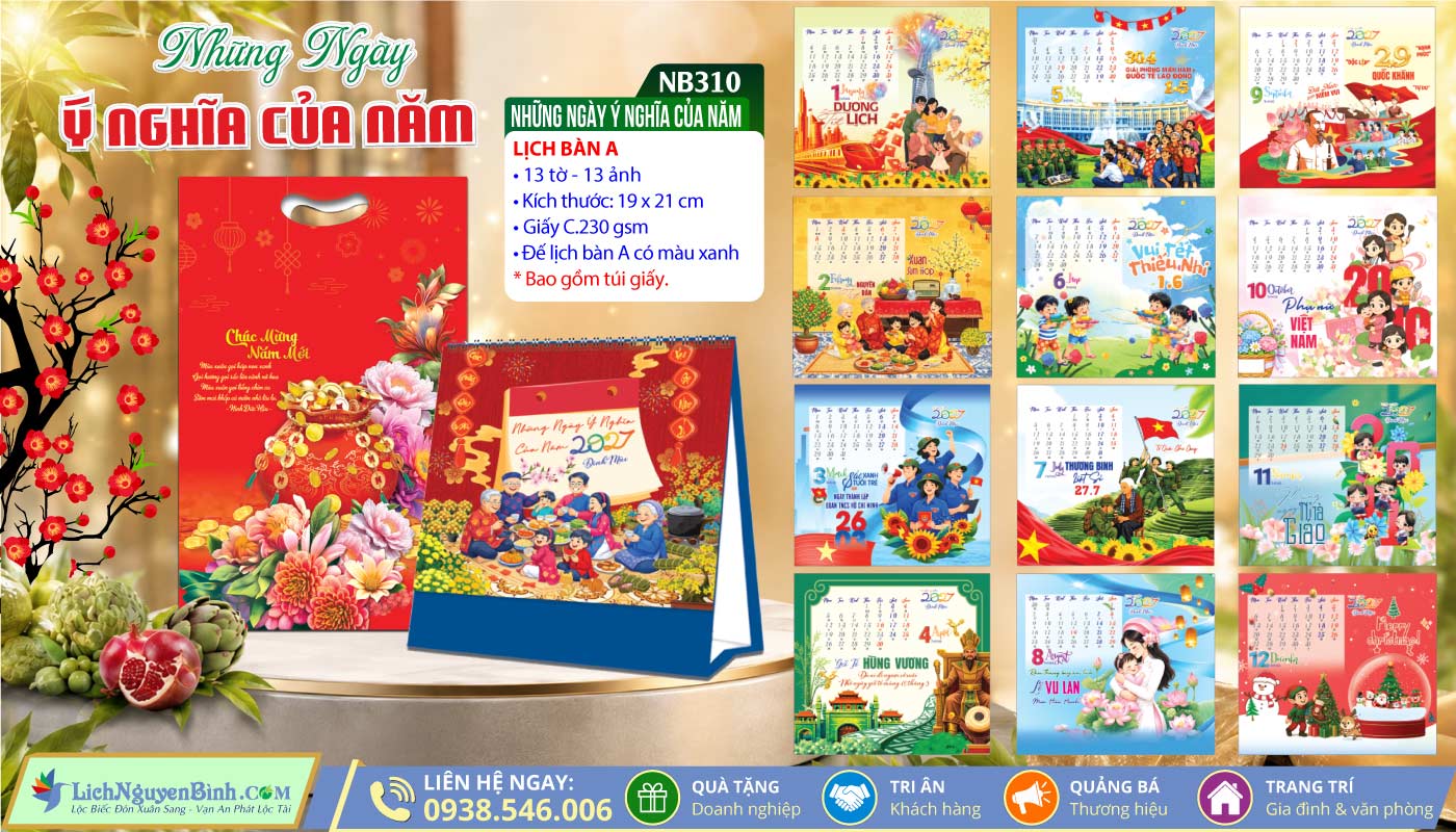 Lịch Để Bàn (19x21cm) - NB310 - Những Ngày Ý Nghĩa Của Năm