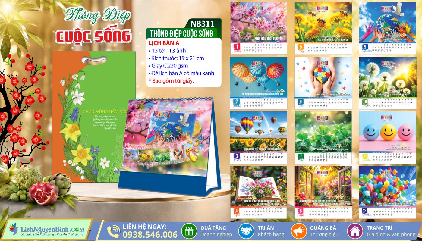 Lịch Để Bàn (19x21cm) - NB311 - Thông Điệp Cuộc Sống