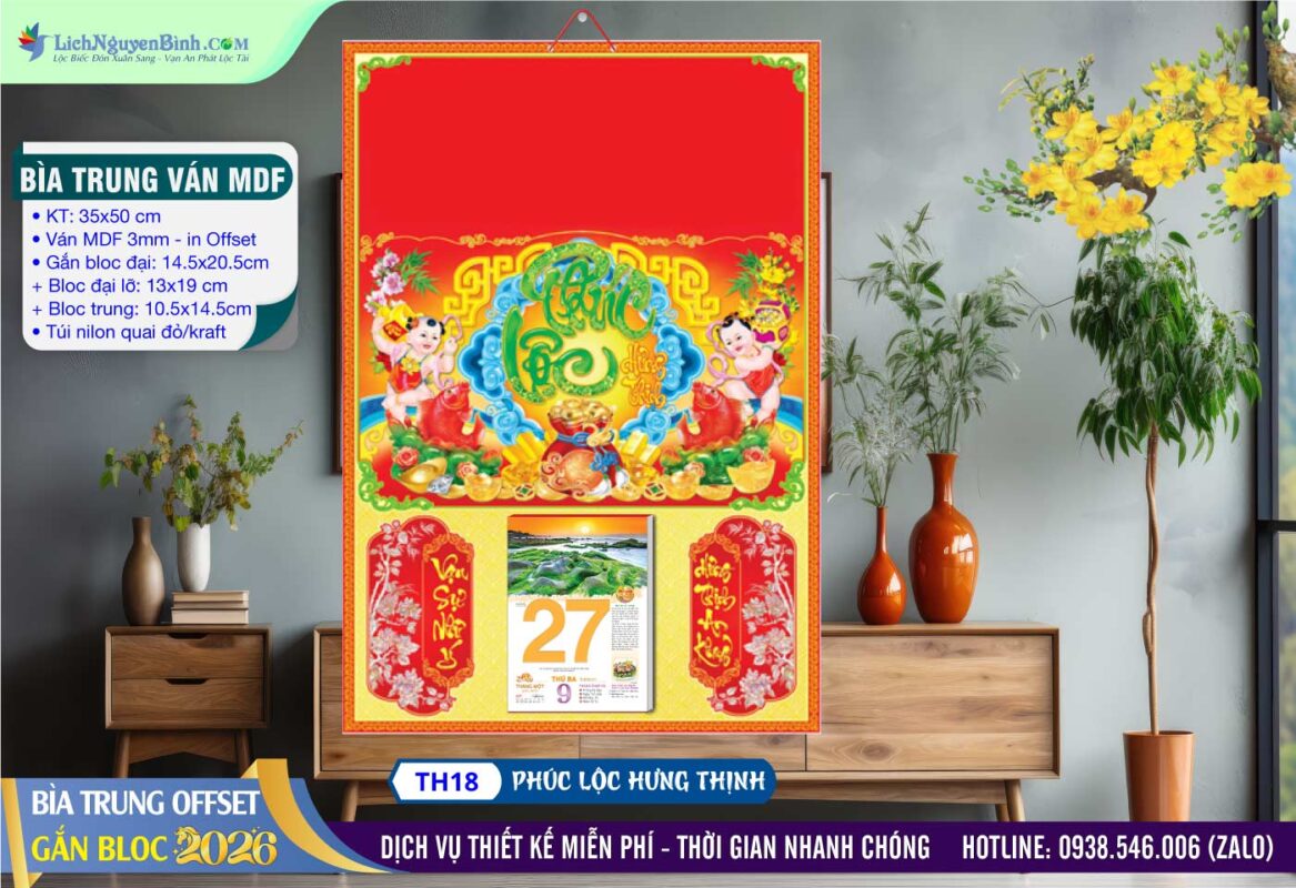Bìa Trung (35x50cm) - MS: TH18 - Phúc Lộc Hưng Thịnh