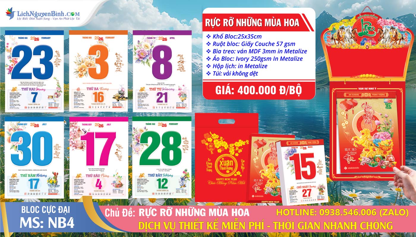 Bloc Cực Đại (25x35cm) | Mã Số: NB4 - Rực Rỡ Những Mùa Hoa