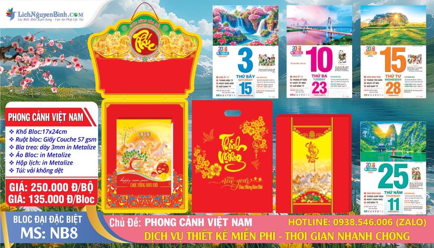 Bloc Đại Đặc Biệt (17x24cm) | Mã Số: NB8 - Phong Cảnh Việt Nam - Đầu Treo Mã Đáo Thành Công