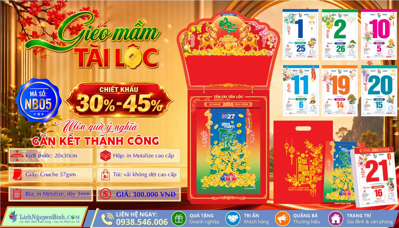 Bloc Siêu Đại (20x30cm) - NB05 - Gieo Mầm Tài Lộc