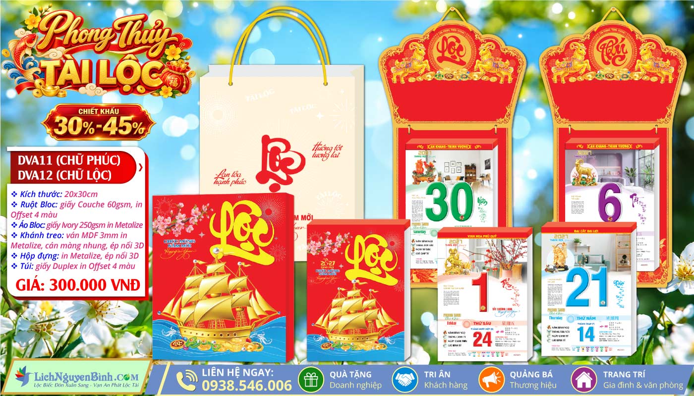 MS: DVA11 - Phong Thủy Tài Lộc - Bloc Siêu Đại (20x30cm)