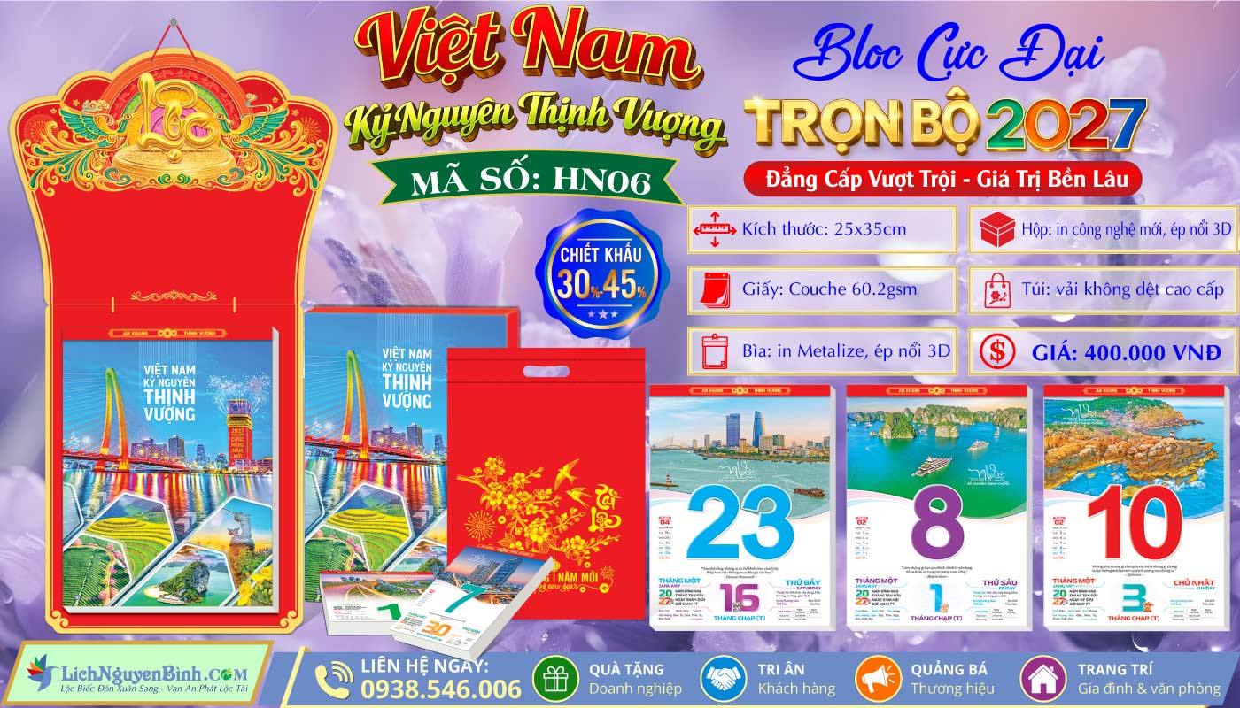MS: HN06 - Việt Nam Kỷ Nguyên Thịnh Vượng - Bloc Cực Đại (25x35cm)