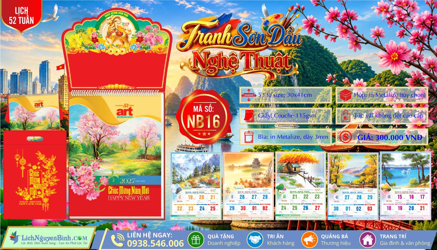Lịch 52 Tuần - NB16 - Tranh Sơn Dầu Nghệ Thuật