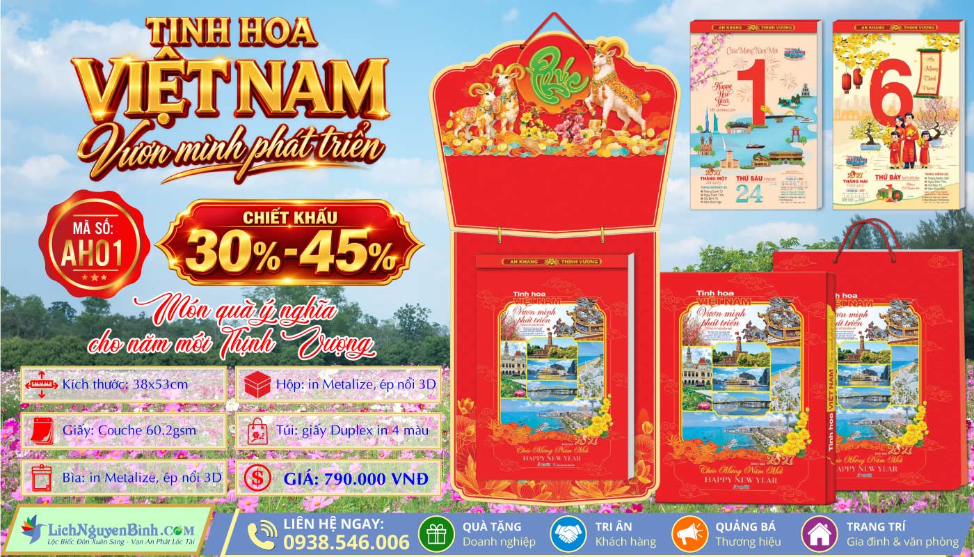 MS: AH01 - Tinh Hoa Việt Nam Vươn Mình Phát Triển - Bloc Siêu Cực Đại Đặc Biệt (38x53cm)