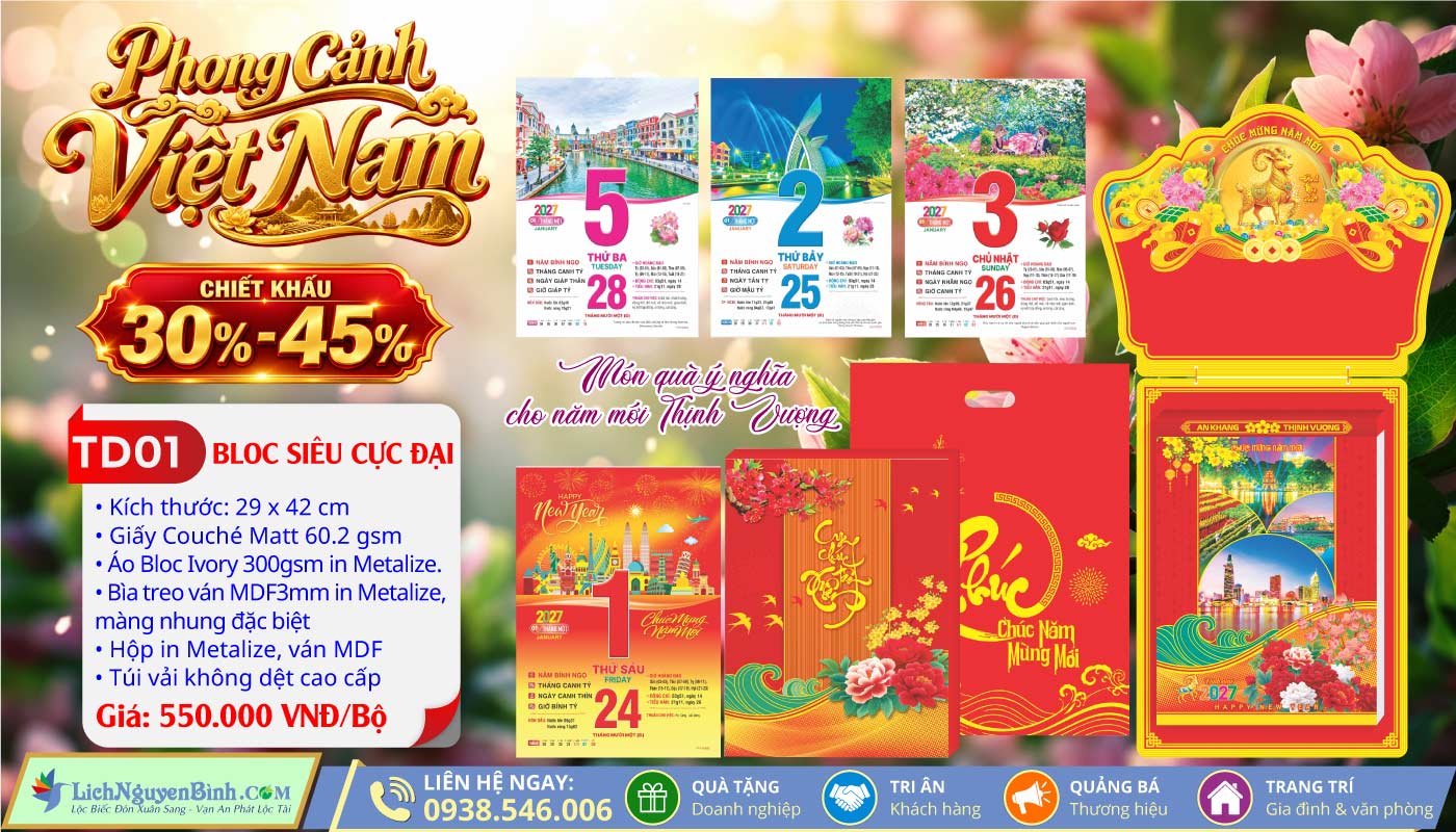 MS: TD01 - Phong Cảnh Việt Nam (Đầu Treo Dê Vàng) - Bloc Siêu Cực Đại (29x42cm)
