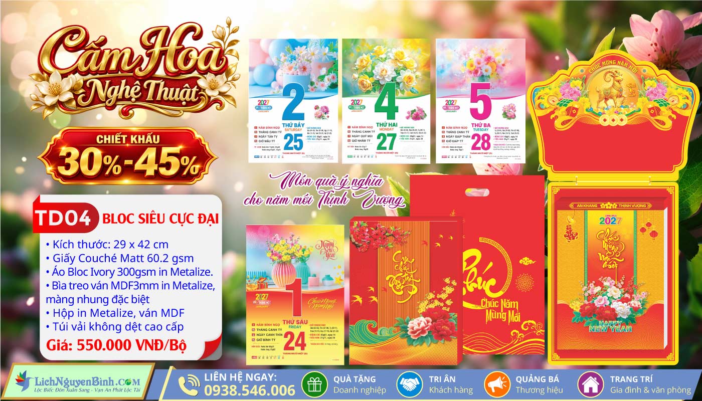 MS: TD04 - Cắm Hoa Nghệ Thuật (Đầu Treo Dê Vàng) - Bloc Siêu Cực Đại (29x42cm)