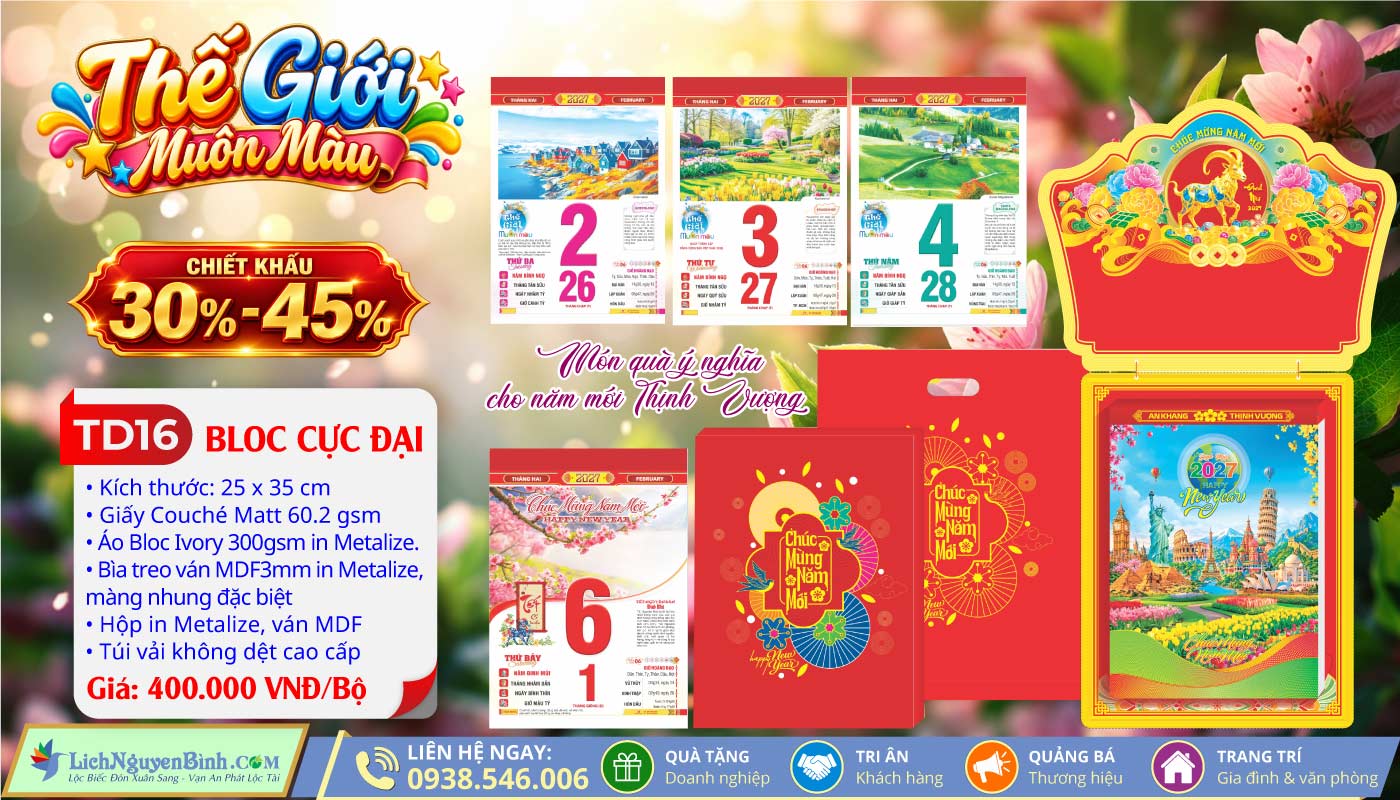 MS: TD16 - Thế Giới Muôn Màu (Đầu Treo Dê Vàng) - Bloc Cực Đại (25x35cm)