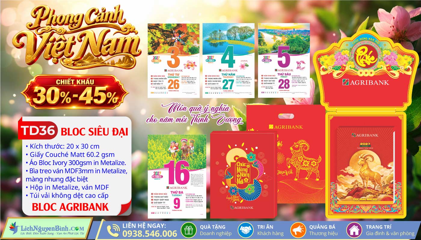 TD36 - Phong Cảnh Việt Nam (Agribank) - Bloc Siêu Đại (20x30cm)
