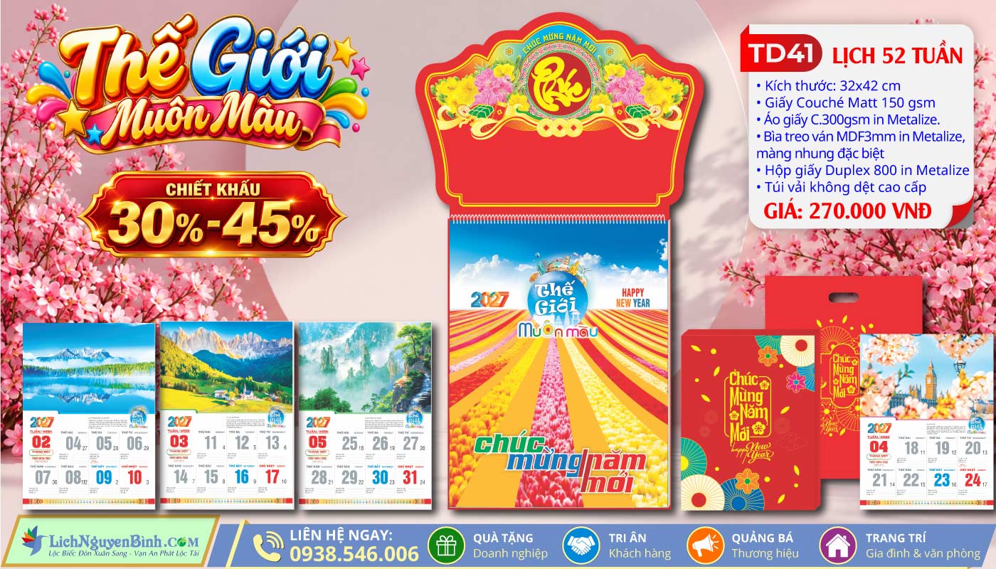 MS: TD41 - Thế Giới Muôn Màu - Lịch 52 Tuần