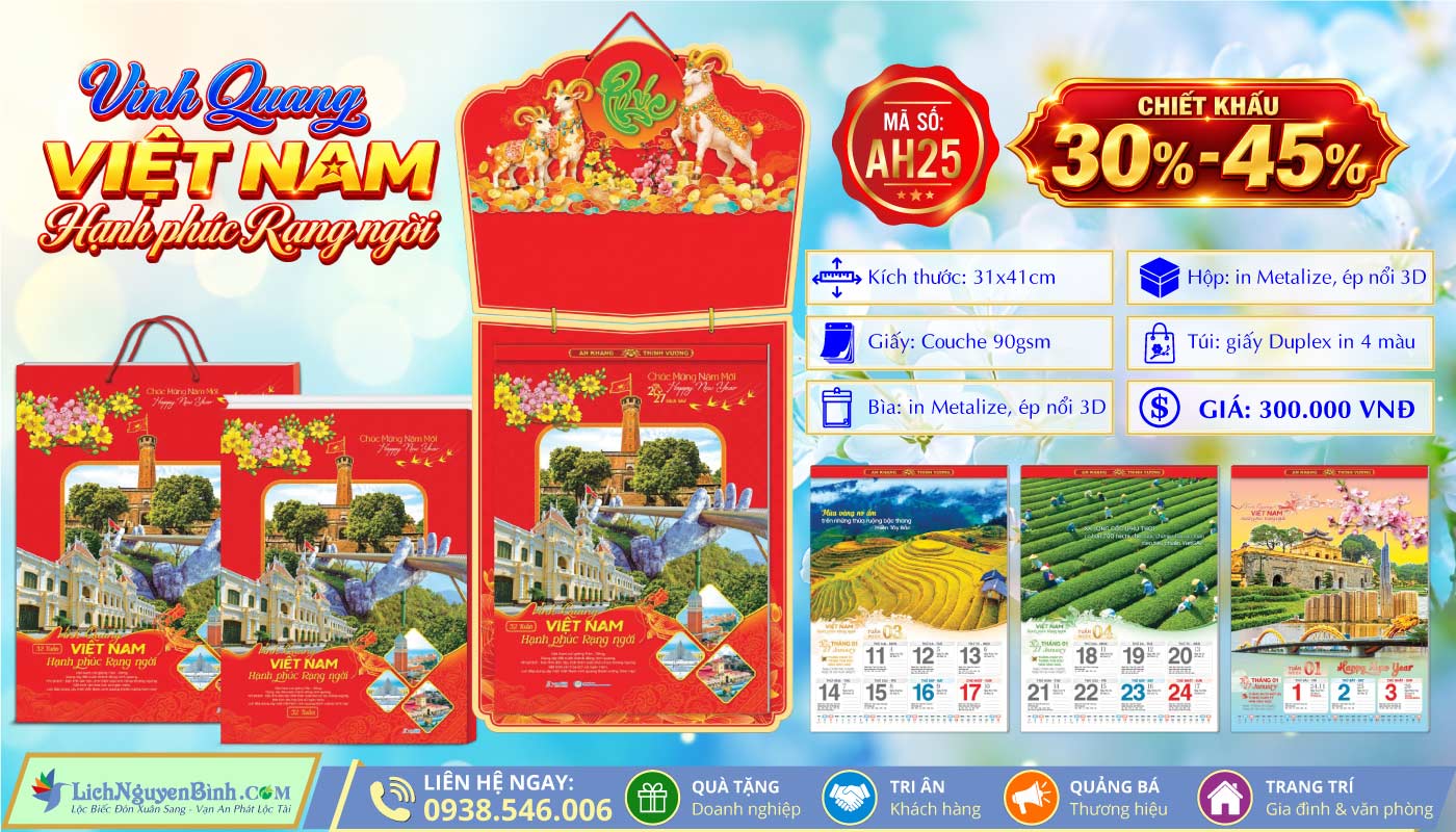 AH25 - Vinh Quang Việt Nam Hạnh Phúc Rạng Ngời - Lịch 52 Tuần