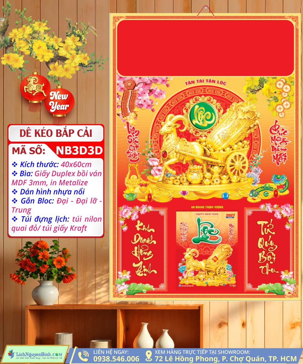 Bìa Đại Dán Nổi Dê Kéo Bắp Cải