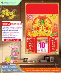 Bìa Đại 40x60 Dán Nổi Kim Mã Tài Lộc