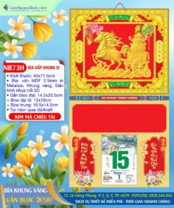 Bìa Khung Vàng Dán Nổi Kim Mã Chiêu Tài