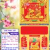 Bìa Khung Vàng Chữ Phúc Đỏ