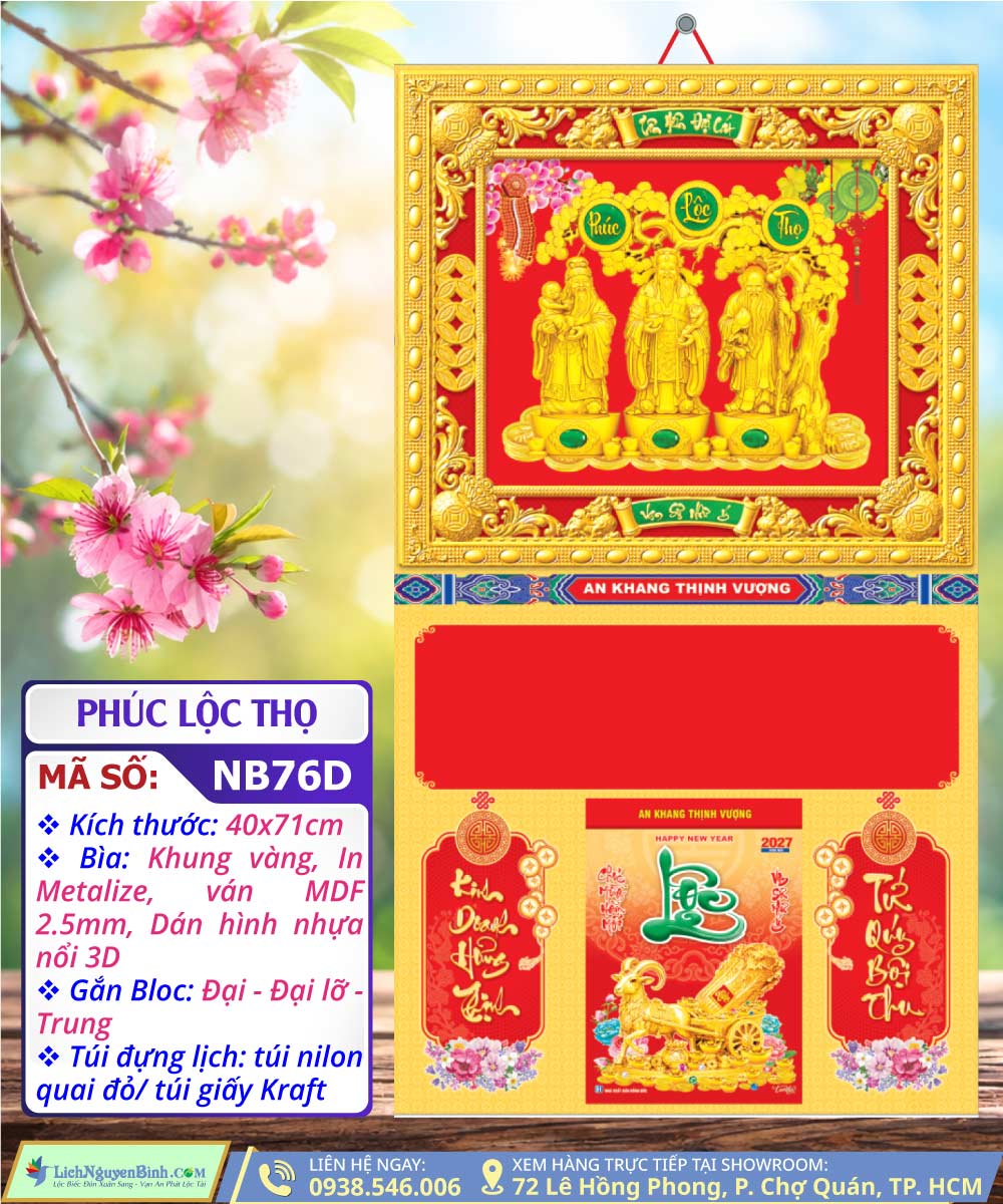 Bìa Khung Vàng Phúc Lộc Thọ