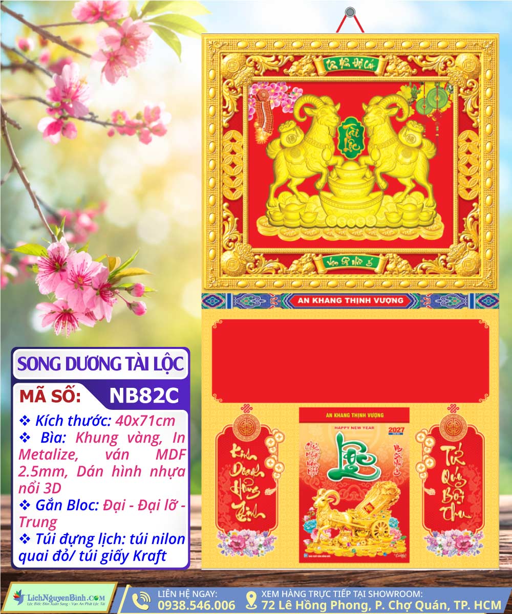 Bìa Khung Vàng Song Dương Tài Lộc