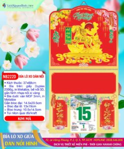 Bìa Lò Xo Giữa Dán Nổi Kim Mã