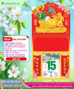 Bìa Lò Xo Giữa Mini Bế Nổi Kim Mã