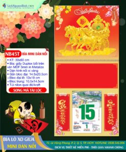 Bìa Lò Xo Giữa Mini Dán Nổi Song Mã Tài Lộc