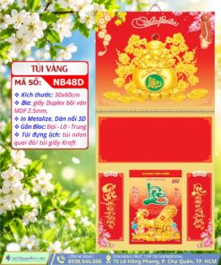 Bìa Lò Xo Mini Dán Nổi Túi Vàng