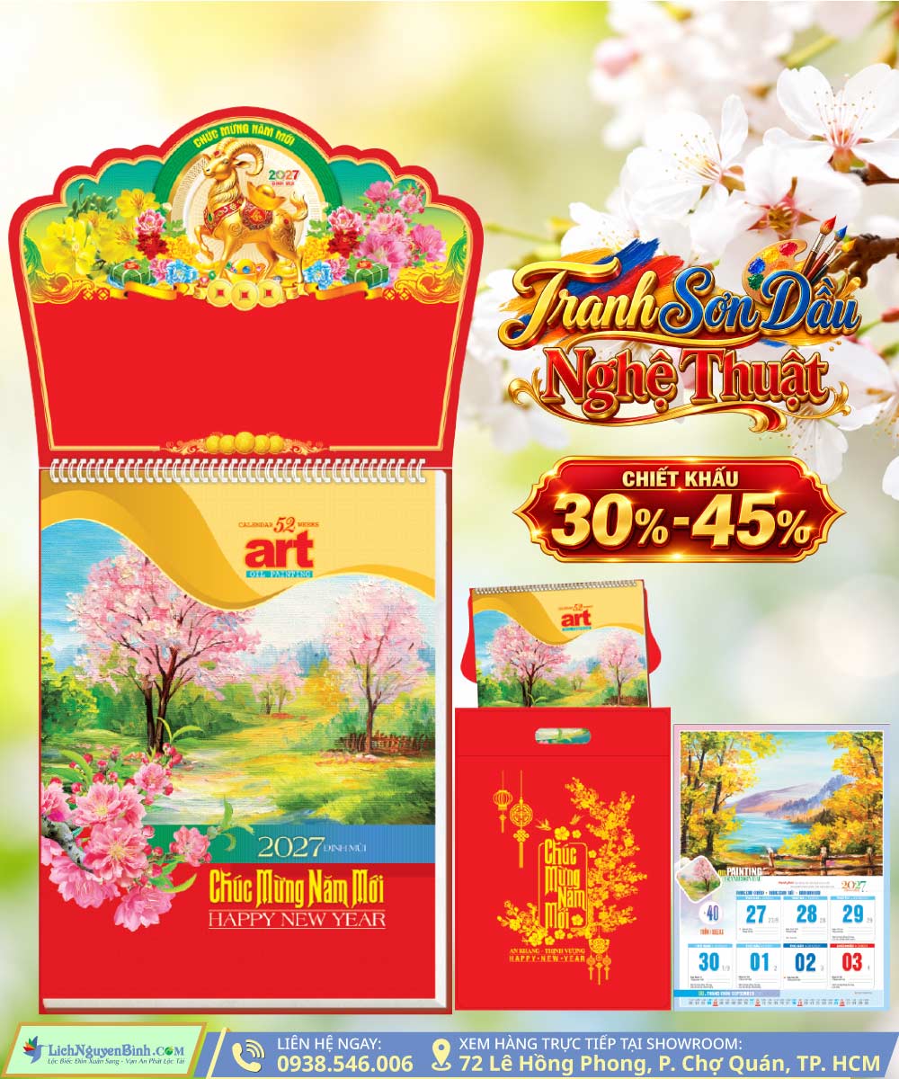 Lịch 52 Tuần Tranh Sơn Dầu Nghệ Thuật