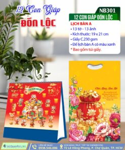 Lịch Để Bàn 12 Con Giáp Đón Lộc