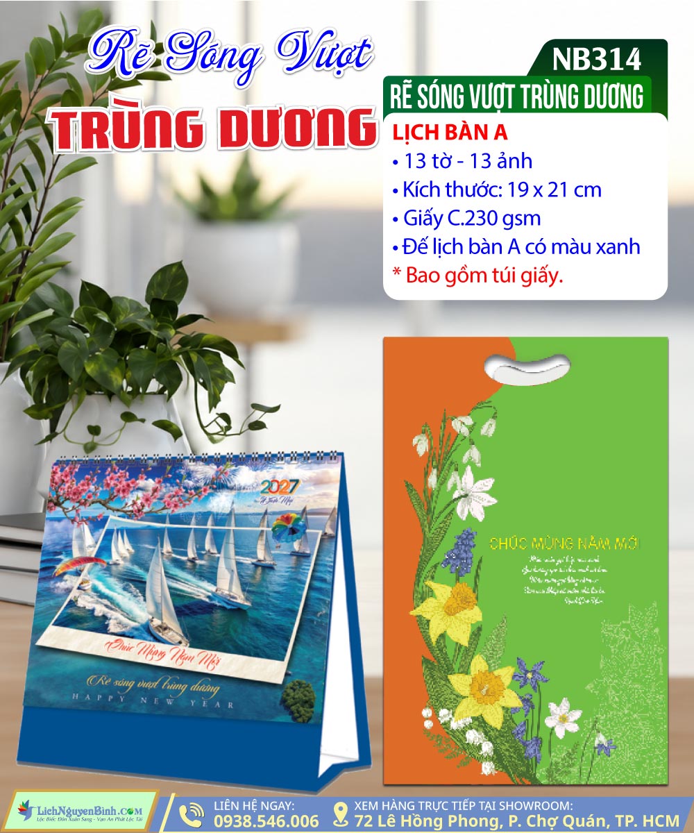 Lịch Để Bàn Rẽ Sóng Vượt Trùng Dương
