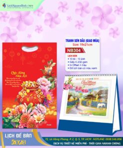 Lịch Để Bàn Tranh Sơn Dầu (Giao Mùa)